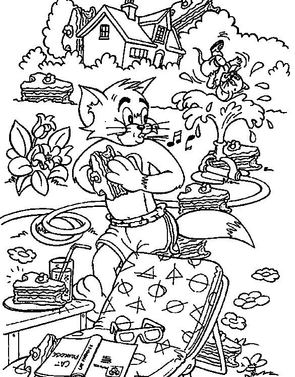 Coloriage et dessins gratuits Tom et Jerry sont affamés à imprimer