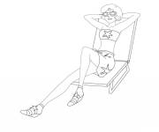 Coloriage Alex Bronze de Totally Spies se profite de l'&eacute;t&eacute;