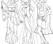 Coloriage Beau d&eacute;guisement des membres de Totally Spies pour le Halloween