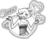 Coloriage Clover amoureuse de Totally Spies