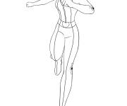 Coloriage Clover de Totally Spies en action