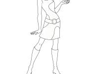 Coloriage Clover en tenu &agrave; la mode