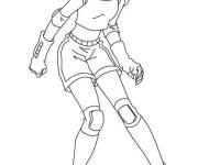 Coloriage Clover fait du Roller