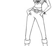 Coloriage Clover fashionista en &eacute;t&eacute; Totally Spies