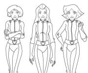 Coloriage Image des trois personnages de Totally Spies