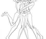 Coloriage et dessins gratuit Les belles amies Sam, Alex et Clover de Totally Spies à imprimer