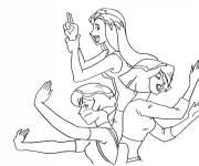 Coloriage Les filles de Totally Spies au combat