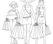 Coloriage Les filles de Totally Spies font du Shopping