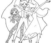 Coloriage Les princesses de Totally Spies c&eacute;l&egrave;brent le Halloween