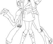 Coloriage Les trois amis amoureuses de Totally Spies