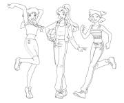 Coloriage Sam, Alex et Clover les fashionistas