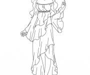 Coloriage Sam en robe de soir&eacute;e