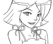 Coloriage T&ecirc;te de Clover Totally Spies 
