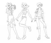 Coloriage Totally Spies en noir et blanc