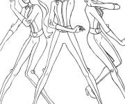 Coloriage Totally Spies l'attaque au ennemie