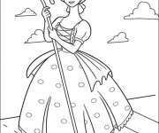 Coloriage Berg&egrave;re et b&acirc;ton &agrave; la main en couleur