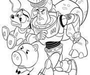 Coloriage Buzz et Dino de Toy Story 3 film