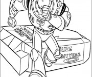 Coloriage Buzz l'&Eacute;clair en se pr&eacute;cipitant dessin disney