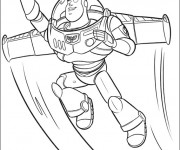 Coloriage Buzz l'Eclair en volant