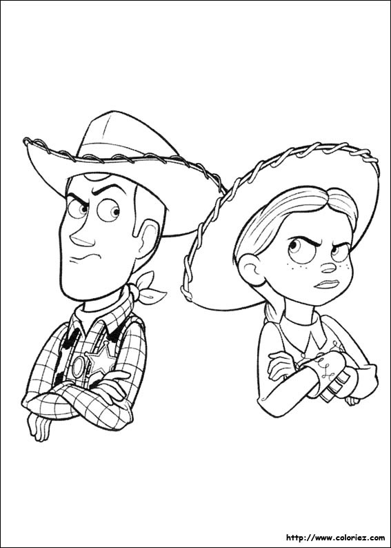 Coloriage et dessins gratuits Désaccord entre Woody et Jessie dessin animé à imprimer