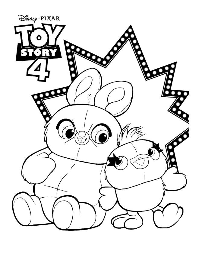 Coloriage et dessins gratuits Ducky et Bunny de Toy Story 4 à imprimer