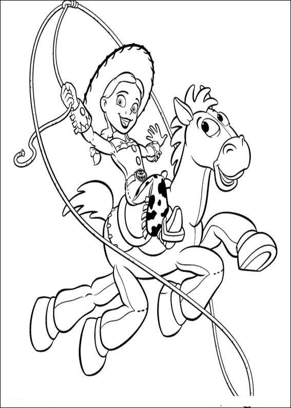 Coloriage et dessins gratuits Jessie cowboy sur le dos de Pile-Poile à imprimer