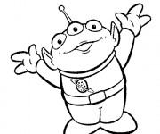 Coloriage L'Alien en Levant ses bras disney