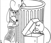 Coloriage Monsieur Patate cherche dans la poubelle