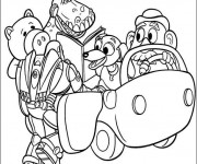 Coloriage Monsieur Patate conduit la voiture en ligne