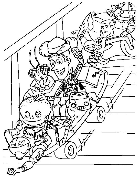 Coloriage Personnages De Toy Story Jouent Disney Cartoon