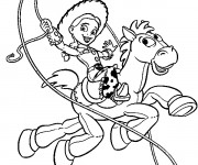 Coloriage Pile-Poil et Jessie font le show image
