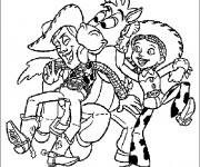 Coloriage Pile-Poil et Woody s'amusent avec Jessie en ligne