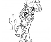 Coloriage Woody dans le d&eacute;sert