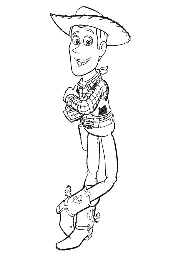 Coloriage et dessins gratuits Woody en croisant les bras à imprimer