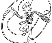 Coloriage Woody et la corde cartoon walt disney