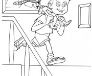 Coloriage Woody sur le dos de l'enfant