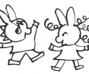 Coloriage Nana et Trotro jouent