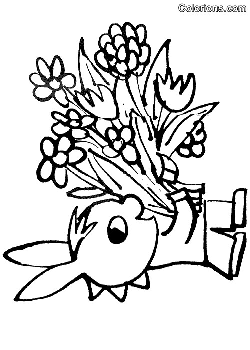 Coloriage et dessins gratuits Trotro tient un bouquet à imprimer