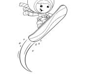 Coloriage Geo s'amuse avec le skateboard
