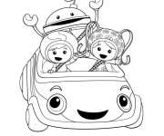 Coloriage et dessins gratuit Les amis Umizoomi dans la voiture Umi à imprimer