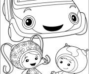 Coloriage Milli, Geo et UmiCar