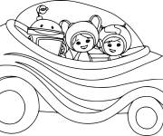 Coloriage et dessins gratuit Umizoomi dans leurs voiture à imprimer