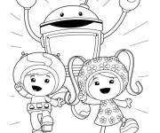 Coloriage Umizoomi Geo, Milli et Bot maternelle