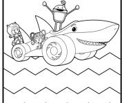 Coloriage Umizoomi sur voiture requin