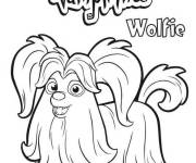 Coloriage Chien Wolfie en noir et blanc