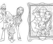 Coloriage Famille Vampirina en mod&egrave;le &agrave; d&eacute;couper