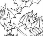 Coloriage La famille de Vampirina se transforme en chauves souris