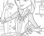 Coloriage La m&egrave;re de Vampirina pr&eacute;pare le diner