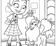 Coloriage Le chien Wolfie re&ccedil;oit des bombons de Vampirina