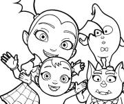 Coloriage Vampirina avec sa s&oelig;ur et Gregoria et Demi